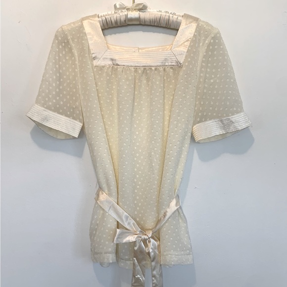 Apt. 9 Tops - Apt 9 Semi Sheer Swiss Dot Feminine Blouse